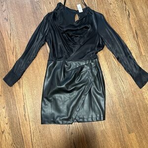 BNWT Anthropologie Black Cowl Neck Dress